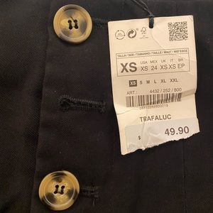 Black linen Zara wide leg pants NWT